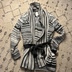 Women sweater cardigan with belt size small